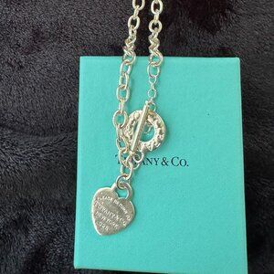 Tiffany & Co. Sterling Silver Heart Tag Toggle 18.5" Chain Necklace
